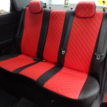 Авточехлы Автопилот Чёрный красный Ромб